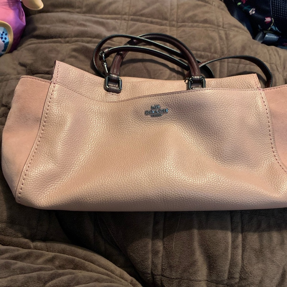 EUC coach purse soft mauve, leather and suede